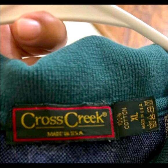 Y2K VINTAGE MEN’S CROSS CREEK STRIPE POLO SHIRT -SIZE XL Made in USA 100% COTTON - Picture 3 of 3